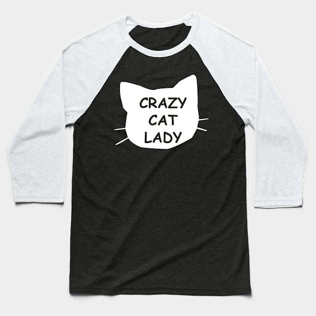 Crazy Cat Lady Baseball T-Shirt by Mariteas